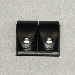 HKS Six Second Reload Double‎ Speed Loader Pouch Holster 203 LRG Black Leather